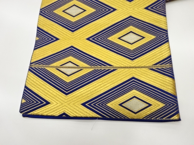 6689744: JAPANESE KIMONO / VINTAGE FUKURO OBI / WOVEN RHOMBUS
